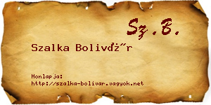 Szalka Bolivár névjegykártya